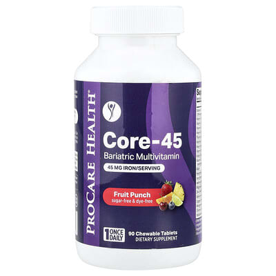 Core-45, Bariatric Multivitamin, Fruit Punch, 90 Chewable Tablets