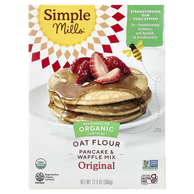 Organic Oat Flour, Pancake & Waffle Mix, Original, 12.9 oz (366 g)