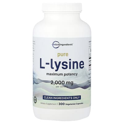 Micro Ingredients L-Lysine, максимальная концентрация, 300 вегетарианских капсул (500 mg на капсулу)