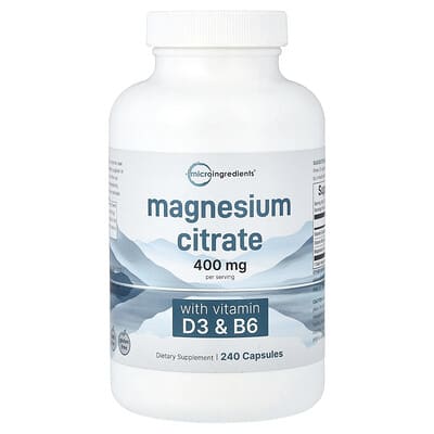 Magnesium Citrate with Vitamin D3 & B6, 240 Capsules