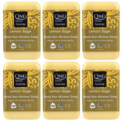 Dead Sea Mineral Bar Soap, Lemon Sage, 6 Count, 7 oz (198 g) Each