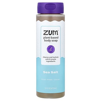 ZUM Мыло для тела Plant-Based, Sea Salt, 16 fl oz (473 ml)