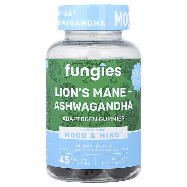 Желейные конфеты Fungies Lion's Mane + Ashwagandha, Berry Bliss, 45 шт
