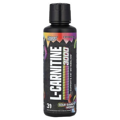 L-Carnitine 3000, кислые мармеладные червячки, 465 мл
