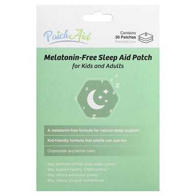 Melatonin-Free Sleep Aid Patch, Для детей и взрослых, 30 Patches