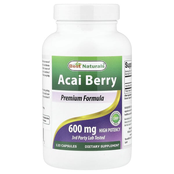 Best Naturals Ягоды асаи, 600 mg, 120 капсул