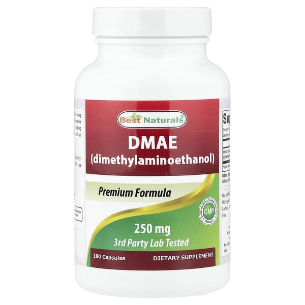 Best Naturals DMAE, 250 mg, 180 капсул