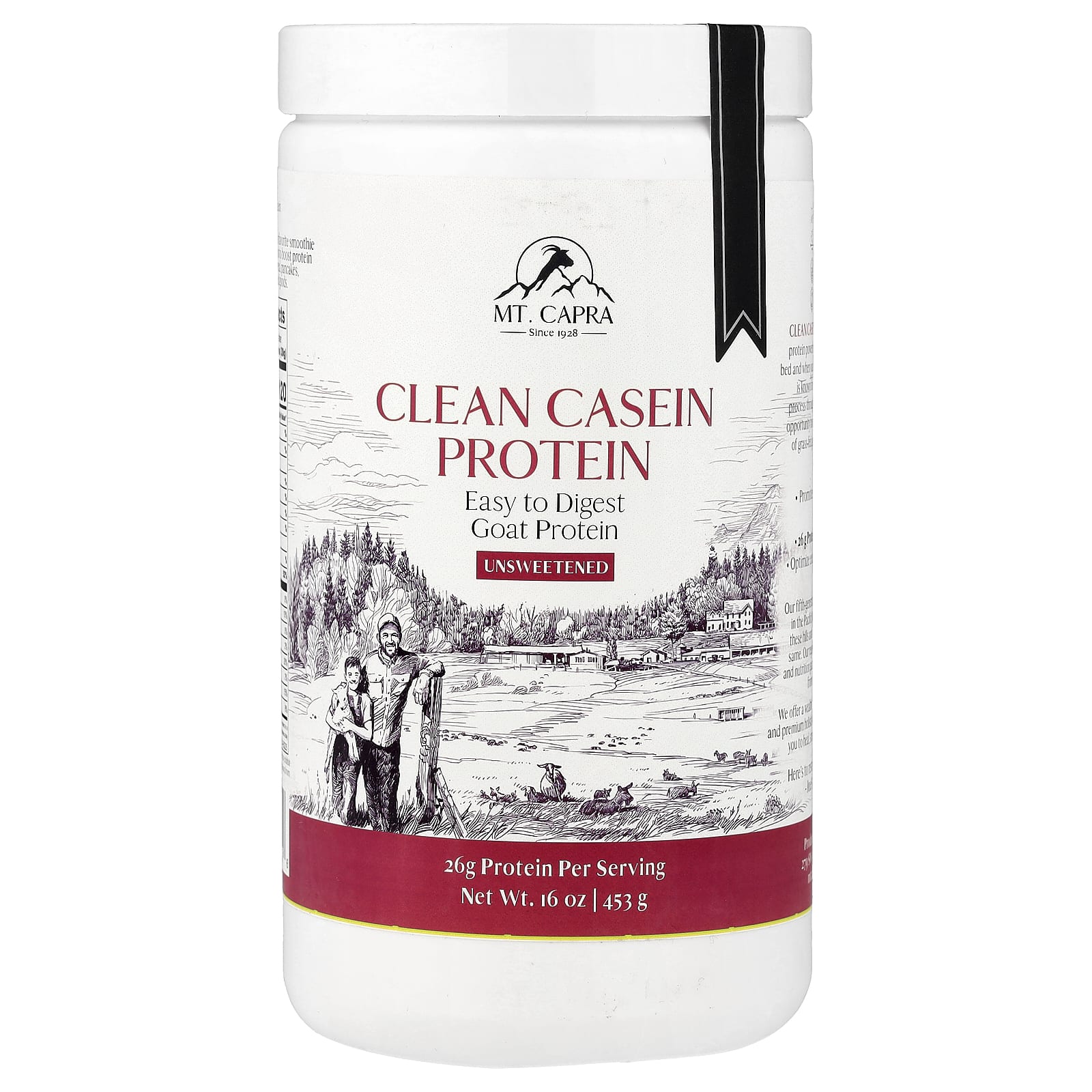 Clean Casein Protein, Unsweetened, 16 oz (453 g)