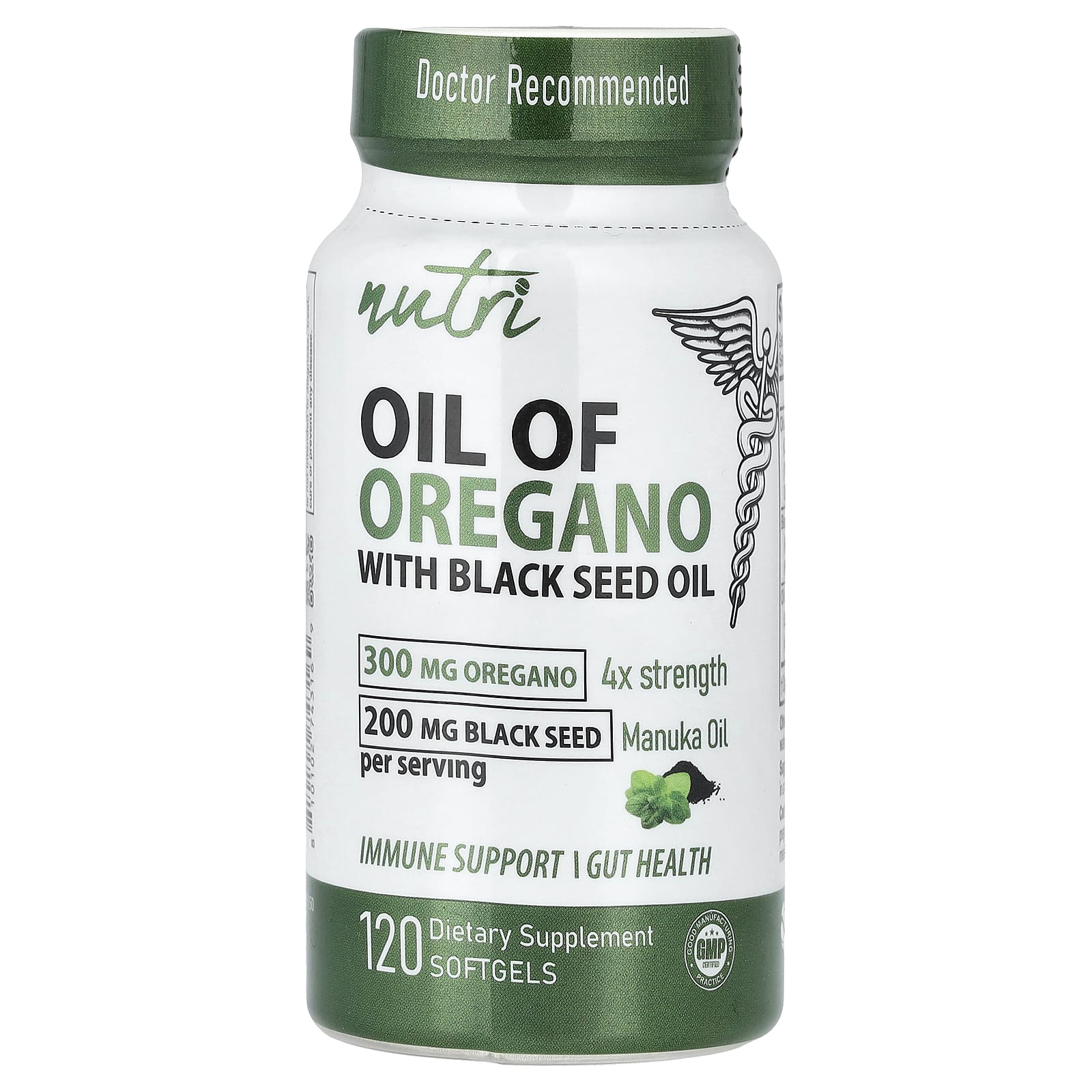 Масло Oregano с маслом черного тмина Nutri, 120 капсул