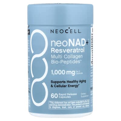 NeoCell neoNad+™ Ресвератрол, мультиколлагеновые биопептиды, 60 капсул