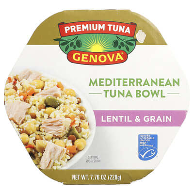 Premium Tuna, Mediterranean Bowl, Lentil & Grain, 7.76 oz (220 g)