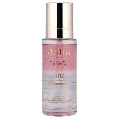 Сыворотка d'Alba Professional Repairing Hair Oil Serum For Damaged Dry Hair R02 Rose Freesia 2.53 fl oz (75 ml)