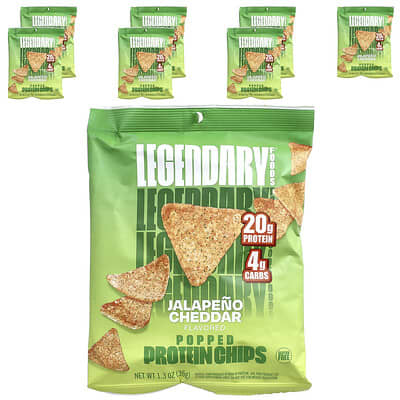 Попкорн-чипсы с протеином, Jalapeno Cheddar, 7 пакетов по 1.3 oz (36 g)