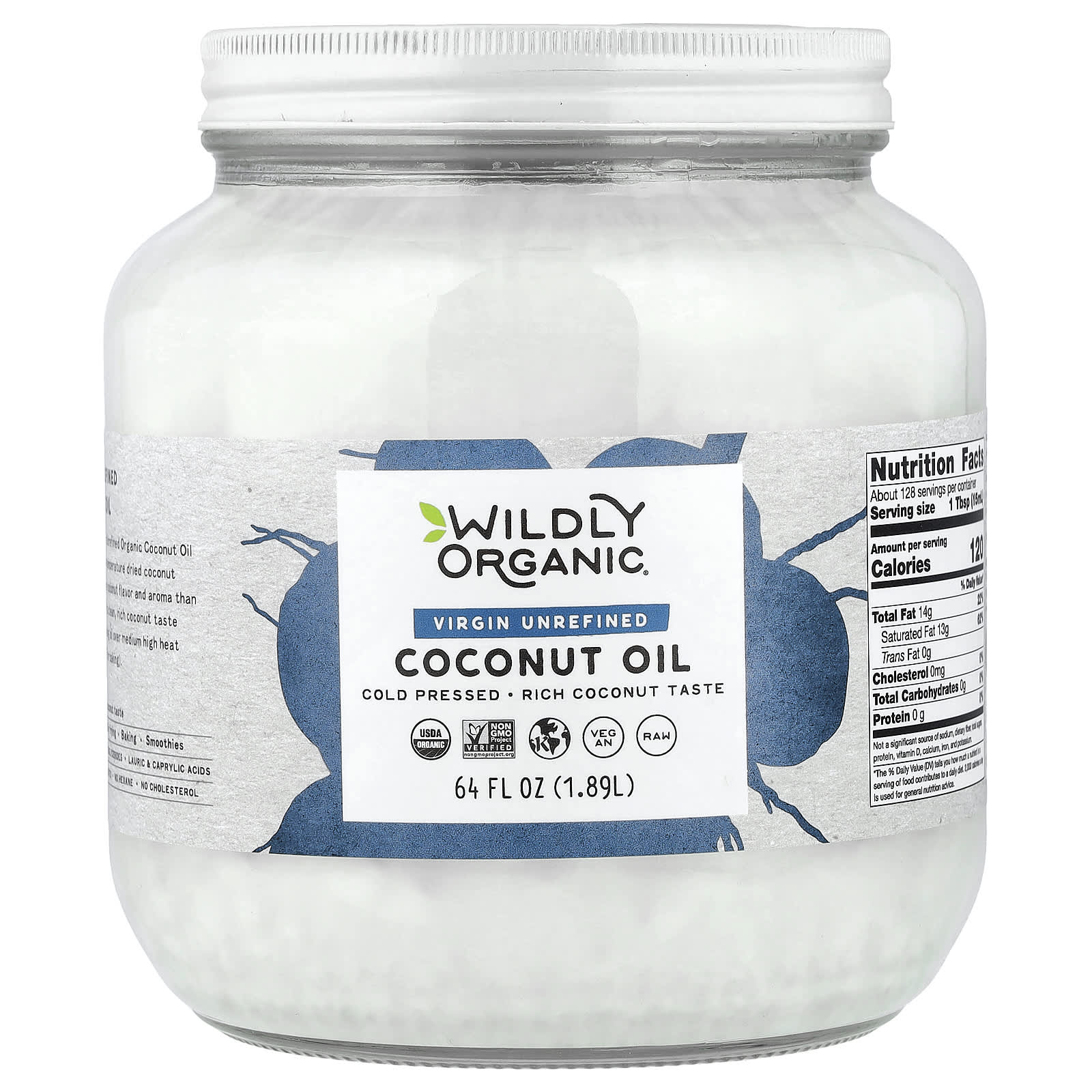 Virgin Unrefined Coconut Oil, 64 fl oz (1.89 L)