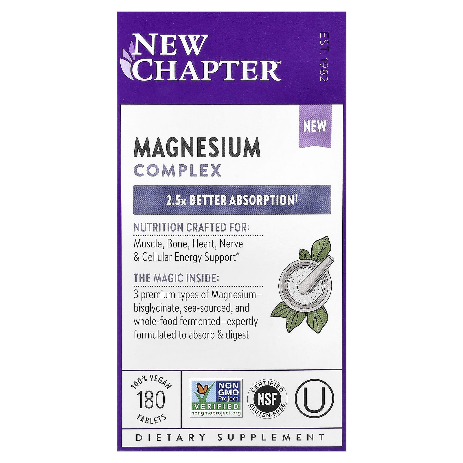 Магний New Chapter Magnesium Complex, 180 таблеток
