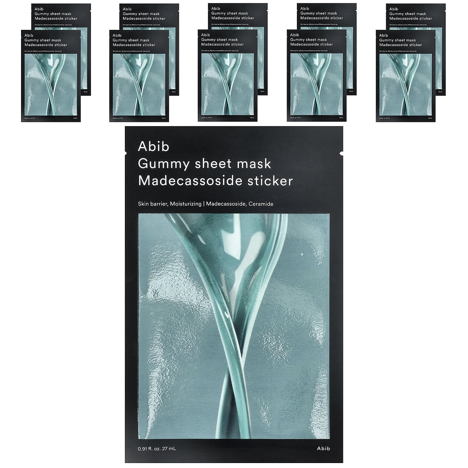 Gummy Beauty Sheet Mask, Madecassoside Sticker, 10 Sheets, 0.91 fl oz (27 ml) Each