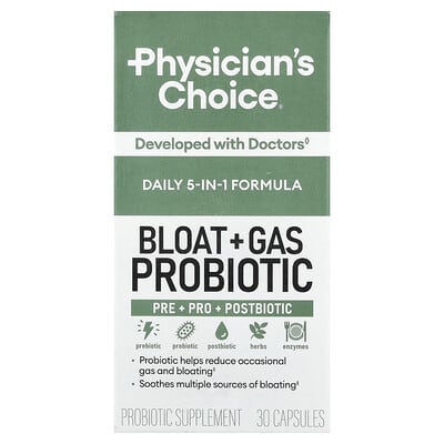 Пробиотик Bloat + Gas, 30 капсул