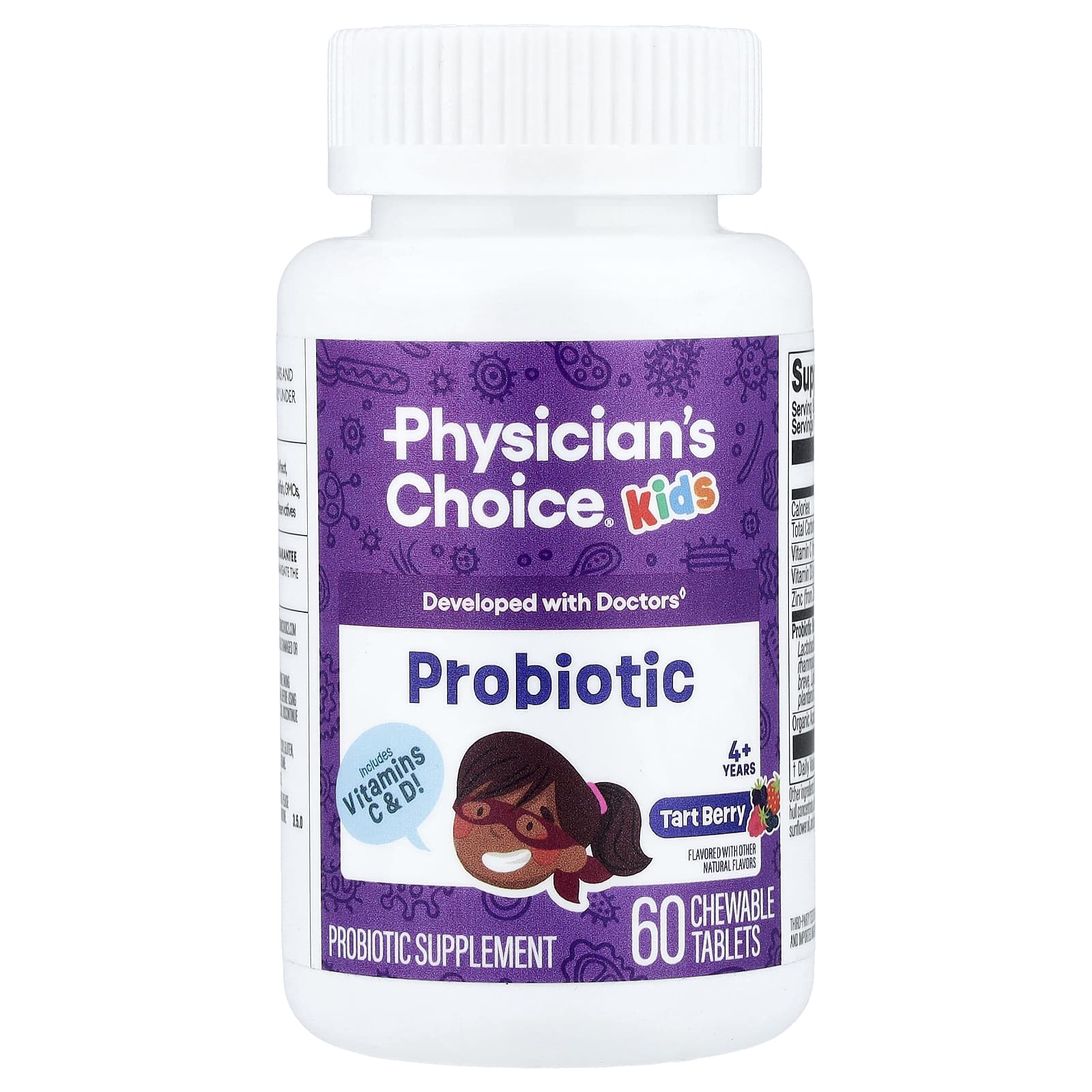 Детские пробиотики Physician's Choice Tart Berry 60 жевательных таблеток