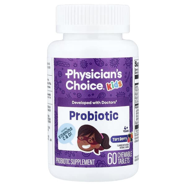 Детские пробиотики Physician's Choice Tart Berry 60 жевательных таблеток