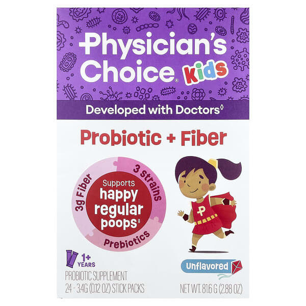 Пробиотик и клетчатка Physician's Choice Kids, 24 Stick Packs