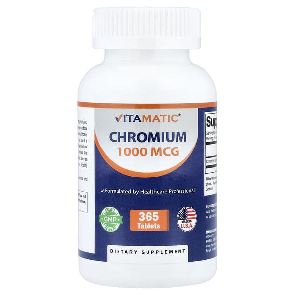 Хром Vitamatic 1,000 mcg, 365 таблетки
