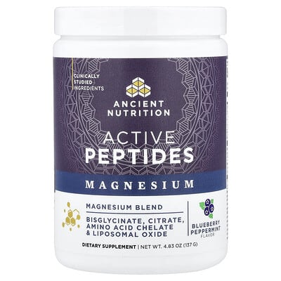 Active Peptides, Magnesium, Blueberry Peppermint, 4.83 oz (137 g)