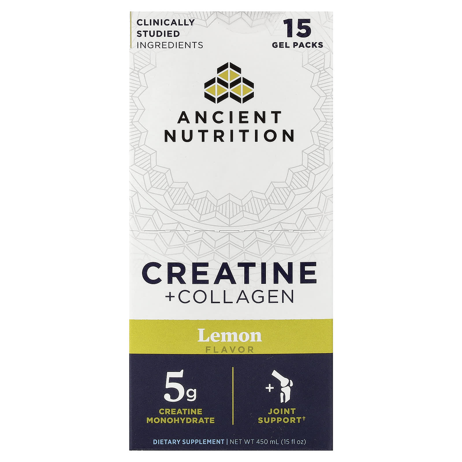 Creatine + Collagen, Lemon, 15 Gel Packs, 1 fl oz (30 ml) Each