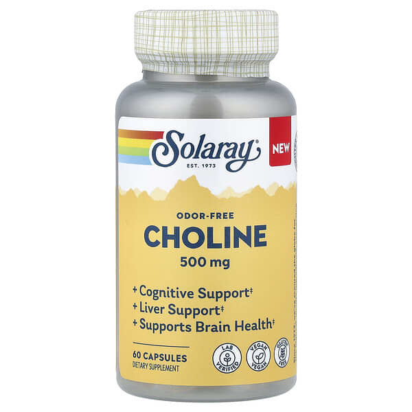 Choline, без запаха, 500 mg, 60 капсул