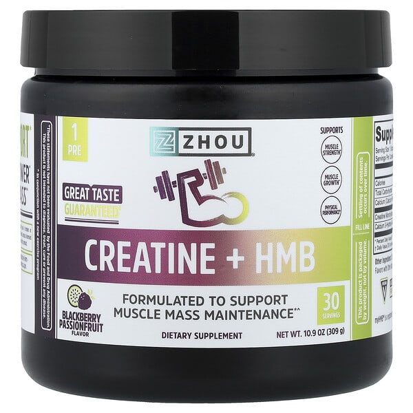 Creatine + HMB, Blackberry Passionfruit, 10.9 oz (309 g)