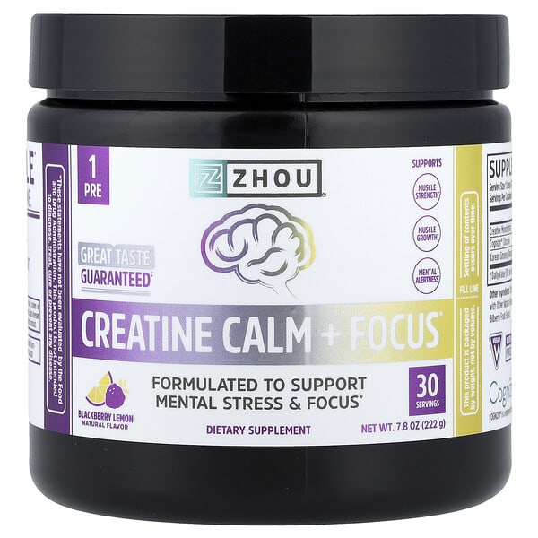 Креатин Calm + Focus, Blackberry Lemon, 7.8 oz (222 g)