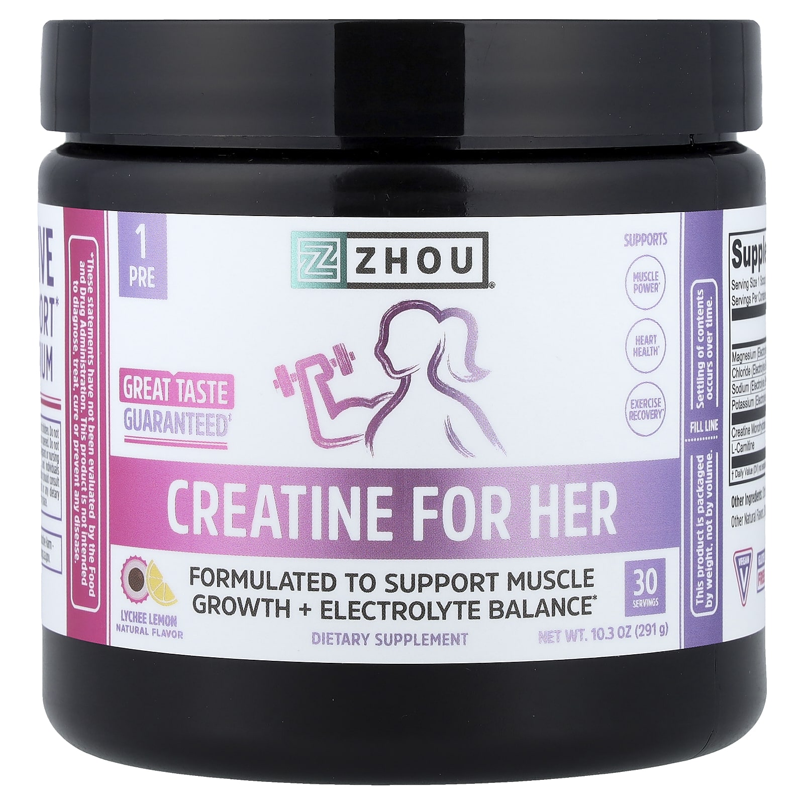 Creatine For Her, Lychee Lemon, 10.3 oz (291 g)
