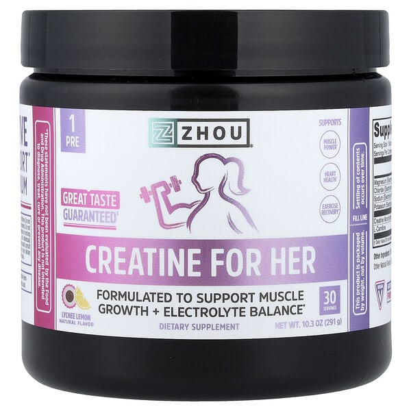 Creatine For Her, Lychee Lemon, 10.3 oz (291 g)