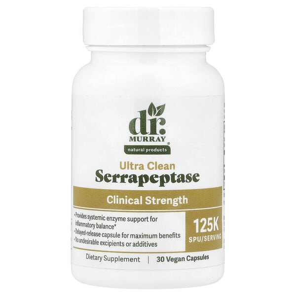 Dr. Murray's Serrapeptase, 125,000 SPU, 30 веганских капсул