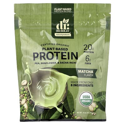 Organic Plant-Based Protein, Matcha, 16 oz (453.59 g)