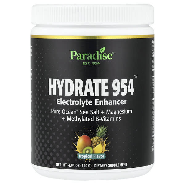 Paradise Herbs Hydrate 954™ электролитный напиток Tropical, 4.94 oz (140 g)