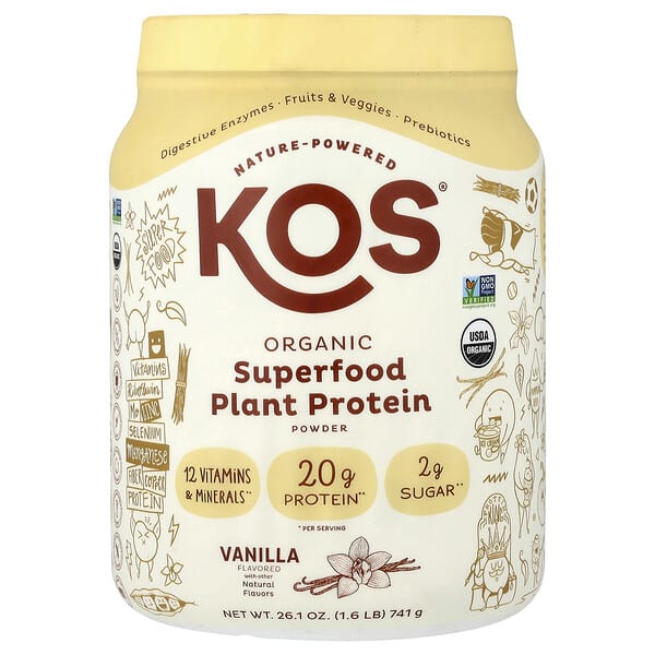 Organic Superfood Plant Protein Powder, Vanilla, 1.6 lb (741 g)