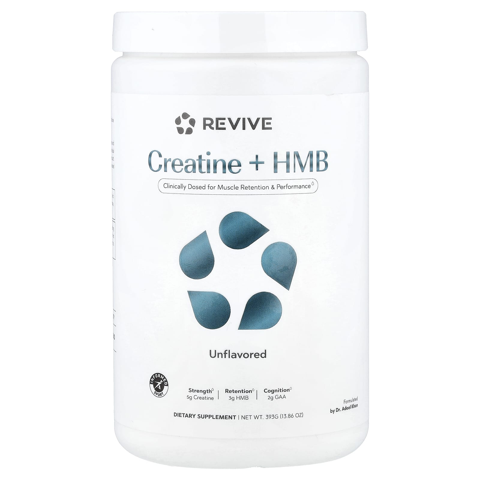 Creatine + HMB, Unflavored, 13.86 oz (393 g)