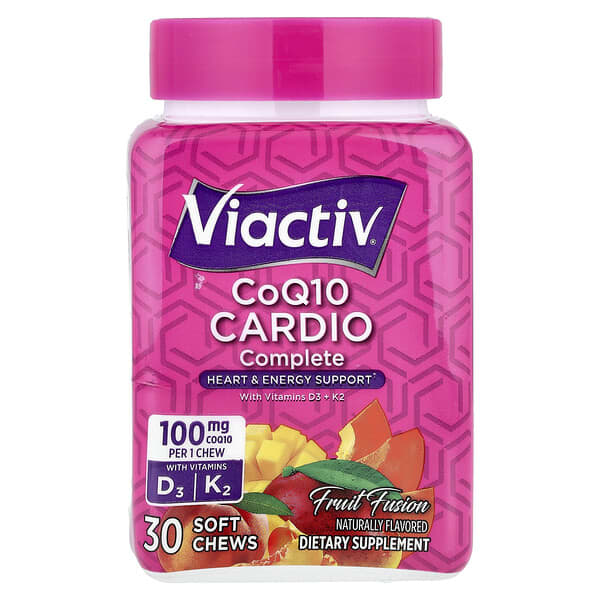 CoQ10 Cardio Complete With Vitamins D3 + K2, Fruit Fusion, 30 Soft Chews