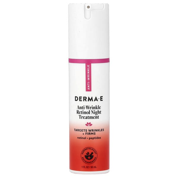 Ночная сыворотка против морщин DERMA E Retinol, 1 fl oz (30 ml)