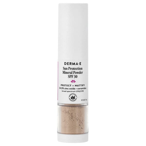 DERMA E Минеральная пудра для защиты от солнца SPF 30, 0.16 oz (5 g)