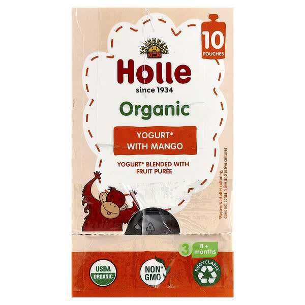 Organic Yogurt With Mango, 8+ Months, 10 Pouches, 3 oz (85 g) Each
