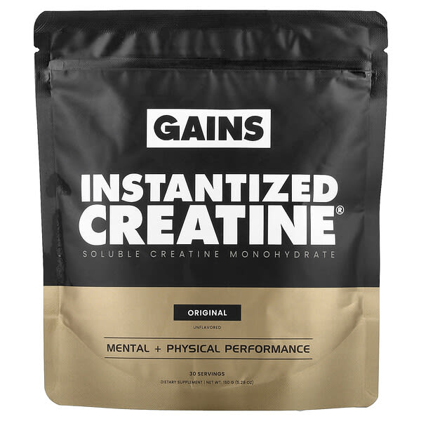 Креатин GAINS Instantized Creatine® Soluble Creatine Monohydrate Original Unflavored 5.29 oz (150 g)