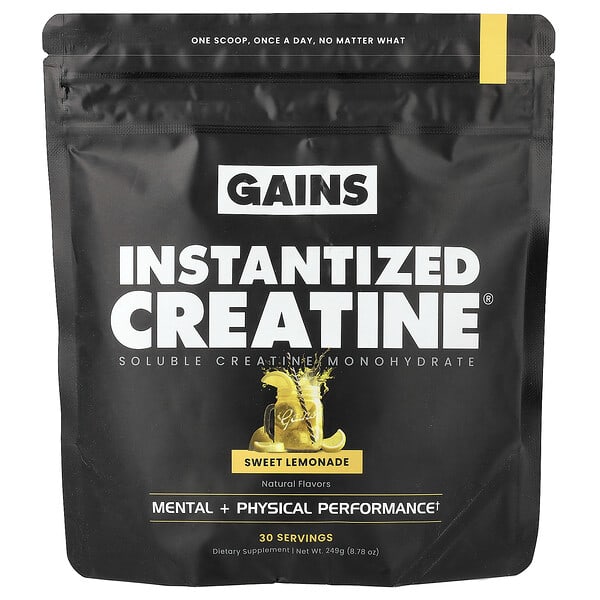 Креатин Instantized®, растворимый моногидрат, вкус лимонад, 8.78 oz (249 g)
