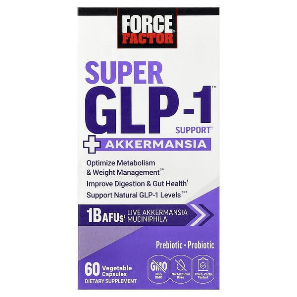 Поддержка Super GLP-1™ + Akkermansia, 60 растительных капсул