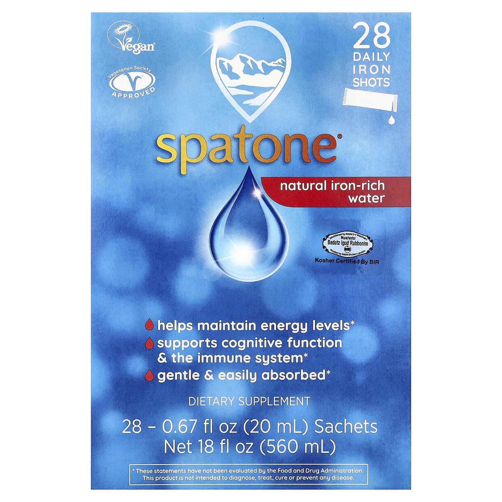 Натуральная вода с высоким содержанием железа, 28 саше, 0.67 fl oz (20 ml)