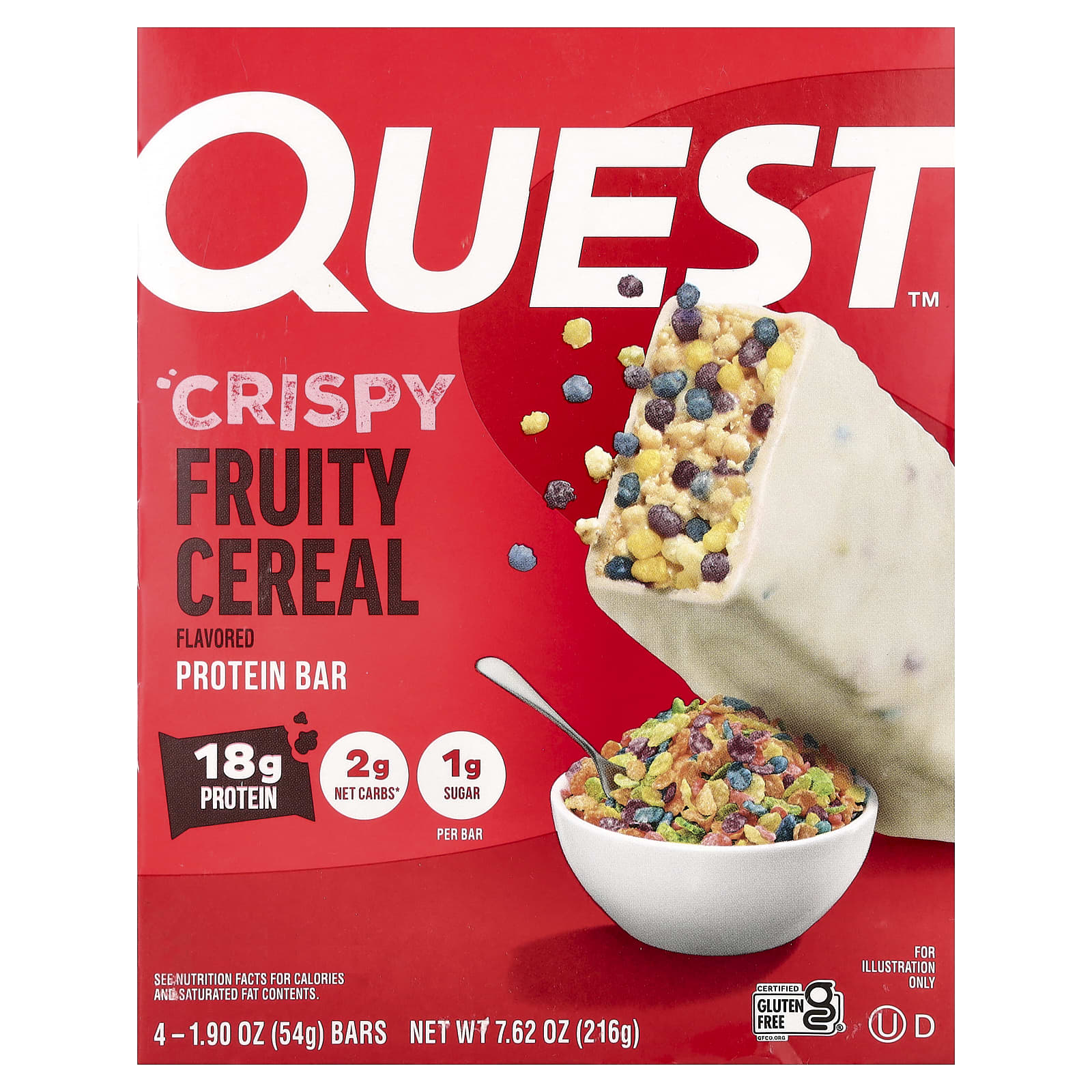 Протеиновый батончик Crispy Fruity Cereal 4 шт. 1.9 oz (54 g) каждый