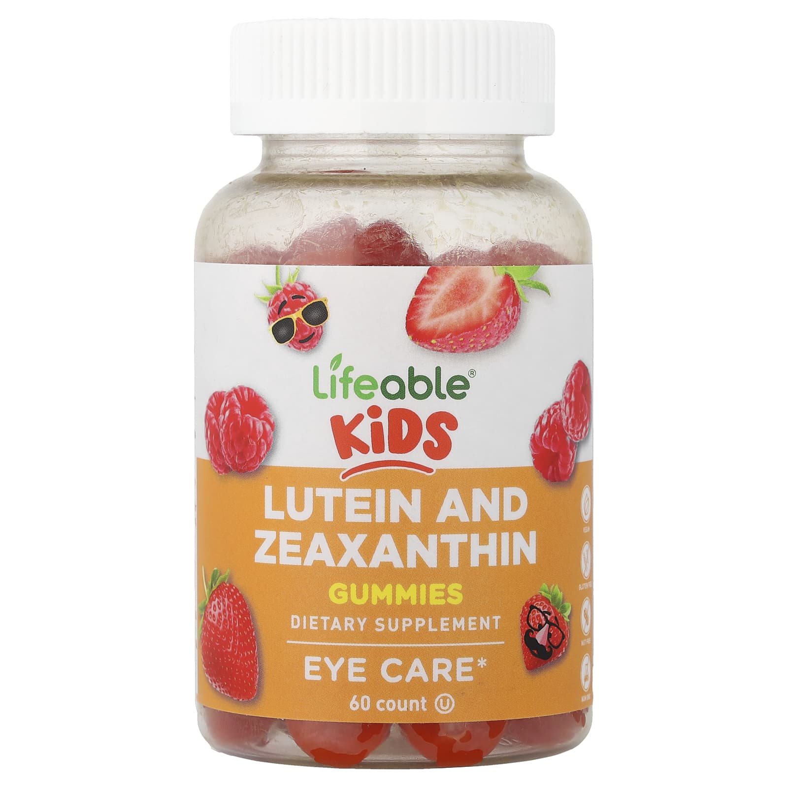 Kids, Lutein and Zeaxanthin Gummies, Berry, 60 Gummies