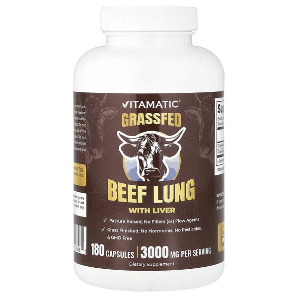 Grassfed Beef Lung With Liver, 180 Capsules