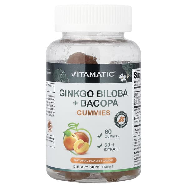 Gummies Ginkgo Biloba + Bacopa персиковые 60 шт