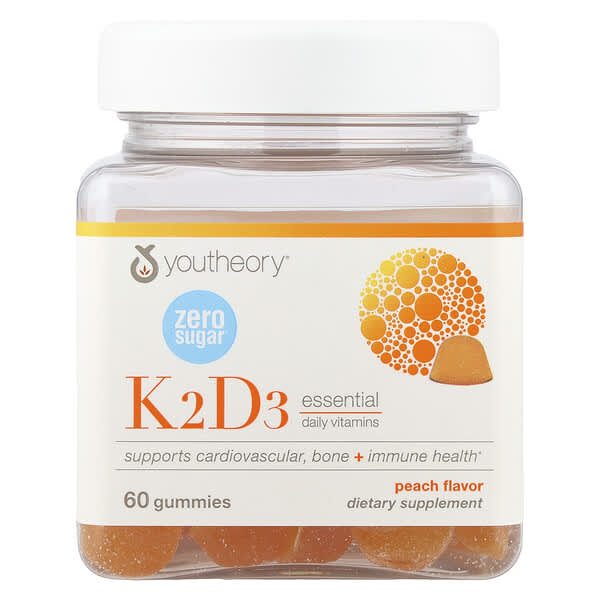 Vitamin K2 & D3 Gummies, Peach, 60 Gummies